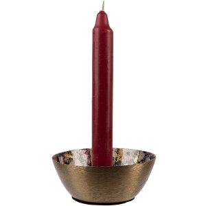 Clayre & Eef 65883 Candeliere oro 11 cm floreale in ferro