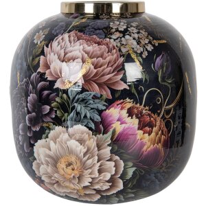 Clayre & Eef 65888 Vaso decorativo in ferro nero rosa...