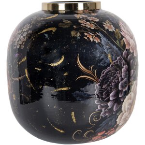 Clayre & Eef 65888 Vaso decorativo in ferro nero rosa...