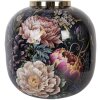 Clayre & Eef 65888 Vaso decorativo in ferro nero rosa Ø 29x29 cm