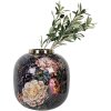 Clayre & Eef 65888 Vaso decorativo in ferro nero rosa Ø 29x29 cm