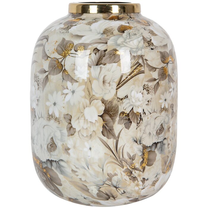 Clayre & Eef 65890 Vaso di decorazione in ferro Beige Brown Ø 17x22 cm