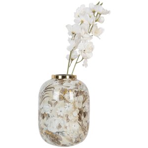 Clayre & Eef 65890 Vaso di decorazione in ferro Beige Brown Ø 17x22 cm