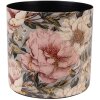 Clayre & Eef 65894 Vaso da fiori in ferro grigio rosa Ø 16x15 cm Design romantico