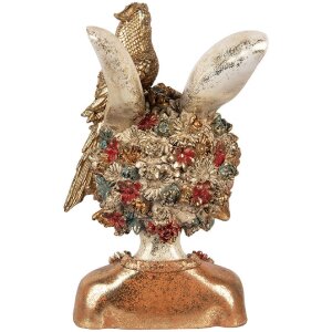 Clayre & Eef 6PR5090 Decorazione Busto Coniglio Oro Bianco 22x22x34 cm