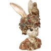 Clayre & Eef 6PR5090 Decorazione Busto Coniglio Oro Bianco 22x22x34 cm