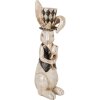 Clayre & Eef figurina decorativa di coniglio vintage bianco nero oro 12x14x38 cm