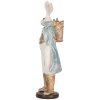Coniglio decorativo Clayre & Eef 13x12x38 cm Bianco Blu Stile Country Poliresina