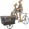 Decorazione Clayre & Eef coniglio in bicicletta stile country 28x12x23 cm