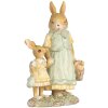 Clayre & Eef 6PR5453 Coniglio decorativo in poliresina beige verde giallo 14x7x20 cm