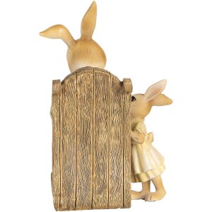Clayre & Eef figurina decorativa coniglio stile country in poliresina 12x11x17 cm Beige