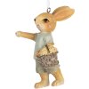 Clayre & Eef Decorazione coniglio appeso Beige Blu 5x4x8 cm