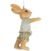 Clayre & Eef Decorazione coniglio appeso Beige Blu 5x4x8 cm
