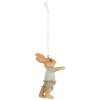 Clayre & Eef Decorazione coniglio appeso Beige Blu 5x4x8 cm