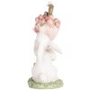 Clayre & Eef Figurina decorativa Coniglio con ombrello 9x7x15 cm Bianco Rosa