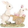 Clayre & Eef Figurina decorativa Coniglio con carrello Beige 14x7x12 cm