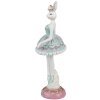 Clayre & Eef Figurina decorativa Coniglio Ballerina Bianco Verde Rosa 9x8x23 cm