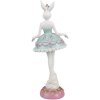Clayre & Eef Figurina decorativa Coniglio Ballerina Bianco Verde Rosa 9x8x23 cm