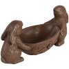 Coniglio decorativo con uovo marrone 34x15x15 cm in poliresina stile country di Clayre & Eef