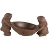 Coniglio decorativo con uovo marrone 34x15x15 cm in poliresina stile country di Clayre & Eef