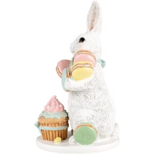 Clayre & Eef Decorazione Coniglio Bianco Rosa 13x15x25 cm Decorazione di Pasqua