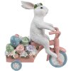Clayre & Eef Coniglio decorativo in bicicletta bianco rosa 29x12x31 cm Figurina di Pasqua