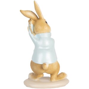 Clayre & Eef Coniglio decorativo in stile country blu 9x7x15 cm