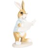 Coniglio decorativo Clayre & Eef Figurina di Pasqua Beige Blu 9x9x15 cm Stile Country