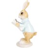 Coniglio decorativo Clayre & Eef Figurina di Pasqua Beige Blu 9x9x15 cm Stile Country