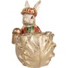 Coniglio decorativo Beige Rosso Oro 28x18x30 cm Decorazione pasquale Clayre & Eef