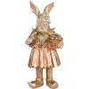 Clayre & Eef Coniglio decorativo Beige Rosa 14x13x35 cm Decorazione di Pasqua