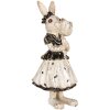 Coniglio decorativo Clayre & Eef Beige Nero 13x11x30 cm Figurina di Pasqua in poliresina