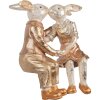 Clayre & Eef figurina decorativa coppia di conigli oro beige 32x17x35 cm