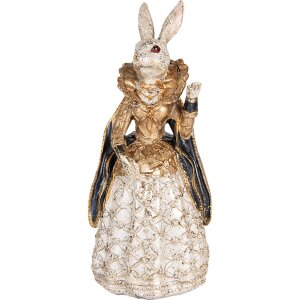 Coniglio decorativo Beige Oro 11x10x24 cm, figura animale...