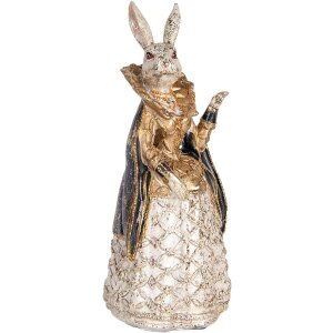 Coniglio decorativo Beige Oro 11x10x24 cm, figura animale...