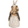 Coniglio decorativo Beige Oro 11x10x24 cm, figura animale in poliresina Clayre & Eef