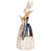 Coniglio decorativo Beige Oro 11x10x24 cm, figura animale in poliresina Clayre & Eef