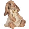 Coniglio decorativo Clayre & Eef in poliresina marrone beige oro 16x14x18 cm