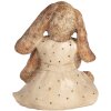 Coniglio decorativo Clayre & Eef in poliresina marrone beige oro 16x14x18 cm