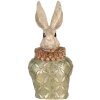 Clayre & Eef Busto decorativo Coniglio Beige Verde Oro 19x14x40 cm Poliresina