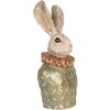 Clayre & Eef Busto decorativo Coniglio Beige Verde Oro 19x14x40 cm Poliresina