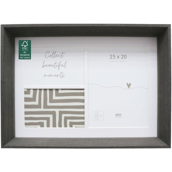 Deknudt S68YH2 Cornice in legno per 3 immagini 2 foto 10x15, 1 foto 15x20 cm