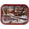 Clayre & Eef 6BL0136 Vassoio Vintage Iron Red 40x29 cm Motivo invernale