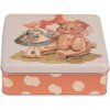 Clayre & Eef 6BL0138 Scatola di latta Beige Brown 17x17x6 cm Retro Vintage
