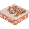 Clayre & Eef 6BL0138 Scatola di latta Beige Brown 17x17x6 cm Retro Vintage