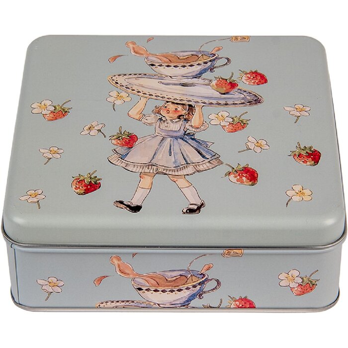 Clayre & Eef 6BL0139 Lattina blu 17x17x6 cm Retro Vintage