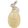 Clayre & Eef 6PR5129 Ciotola con coperchio Coniglietto di Pasqua su uovo di Pasqua giallo 11x10x20 cm