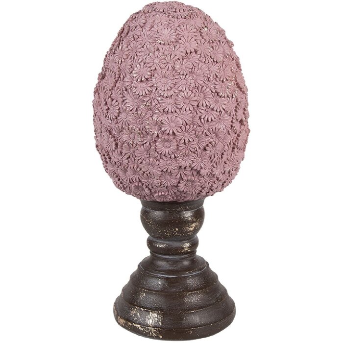 Uovo decorativo Clayre & Eef Ø 13x28 cm Stile country Rosa Marrone Poliresina