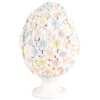 Uovo decorativo Clayre & Eef motivo floreale Bianco Rosa Ø 12x19 cm