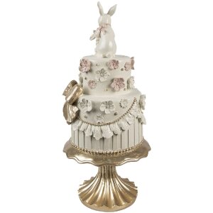 Torta decorativa Clayre & Eef Bianco Rosa Oro...